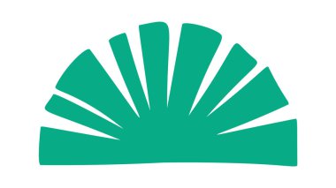 Yeşil çimen çiçek tasarım elementi minimal stil