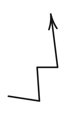 Zigzag yukarı doğru ok sembolü çizer tasarımı