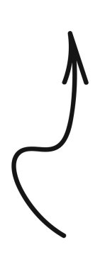 Siyah karalama çizilmiş ok tasarım yönü çizgisi