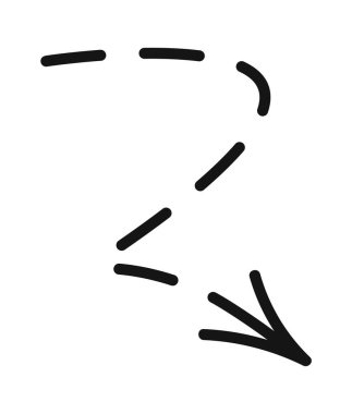 Kırık ok aşağı karalama ögesini gösteriyor