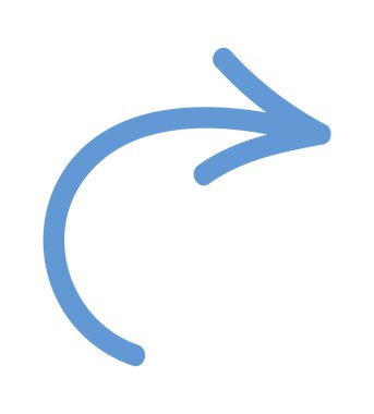 Sağ ok sembolü işaretçi karalama elementi bükülüyor