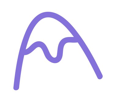 Karlı dağ zirvesi renk karalaması doğal sembol