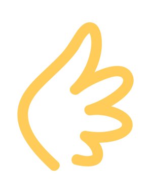 Güvercin kuşu kanadı rengi basit karalama elementi