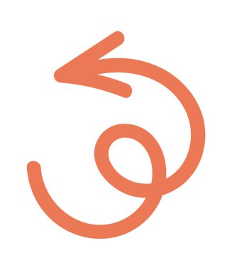 Kıvırcık ok doğrusal işaretleyici karalama ögesi