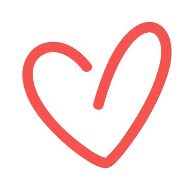 El çizimi kalp rengi karalama baskısı