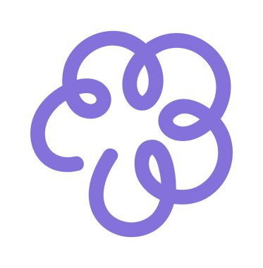 Süslü çiçek açan kıvrımlı renk karalaması çiziyor