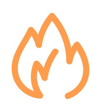 Yanan alevler sembolü renk karalama elementi