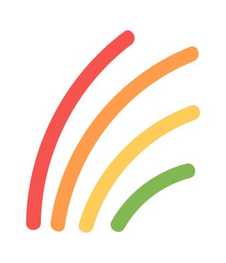 Gökkuşağı rengi karalama çizgisel basit karalama