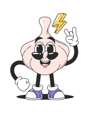 Havalı, sarımsaklı, sebzeli kawaii harika bir karakter.