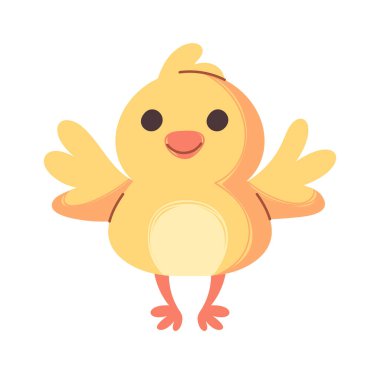 Sevimli mutlu piliç tatil çiftliği kuş karakteri