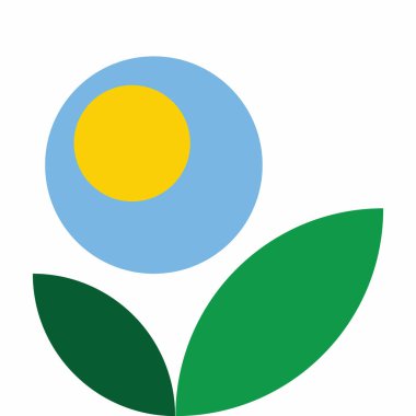 Doğal çiçek elementi geometrik toprak gün şekli