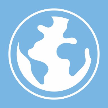 Dünya gezegeni basit geometrik çevre koruma sembolü