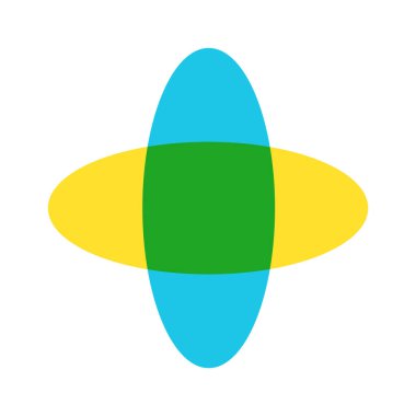 Çapraz ovaller geometrik kesişim risograf soyut baskı