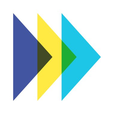 Üst üste binen üçgen risograf geometrisini soyut tasarım şekillendirir