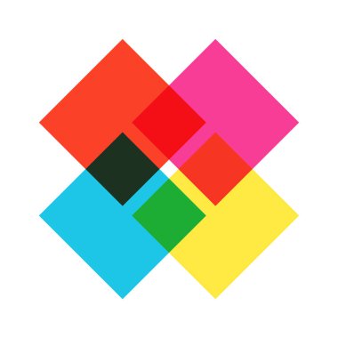 Rhombus üstüste binen kompozisyon risograf minimalist geometri baskısı