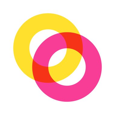 Renkli halkalar Kavşağı Bauhaus risograph tasarım elementleri