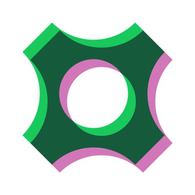 Çağdaş risograf dişli geometrik şekil dijital form