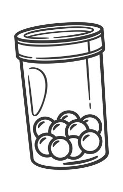 Organik doğal homeopatik haplar plastik kap karalama