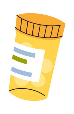 Plastik haplar şişesi eczacılık çantası.