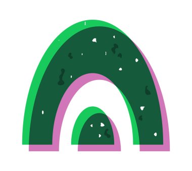 Risograph ögesi grunge soyut renkli minimal şekil