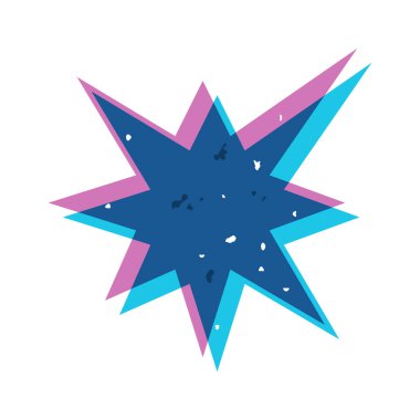 Yıldız şekli retro grunge risograph tasarım baskısı