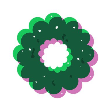 Risograph geometrik çiçek grunge dokusu basit şekil