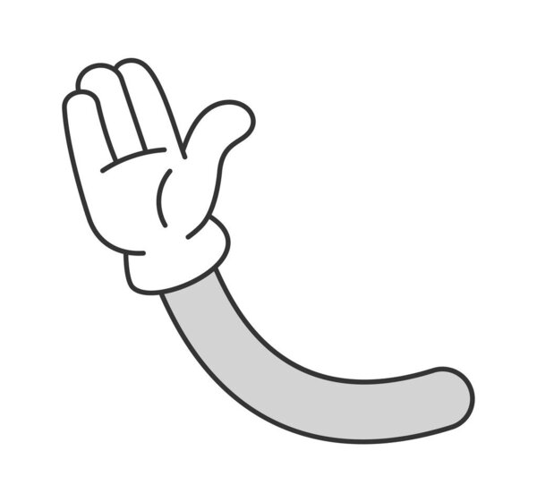 Приветствие жест ретро комик рука носить перчатку