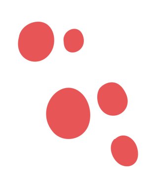 Kırmızı noktalar sevimli karikatür kabarcıkları parçacık deseni