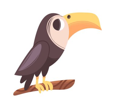 Tatlı Toucan safarisi egzotik kuş çizgi film karakteri