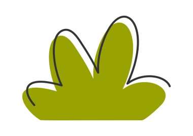 Yeşil botanik çalısı elle çizilmiş yol manzarası elementi