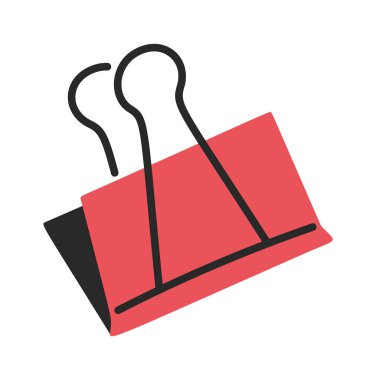 Kırmızı ataç elle çizilmiş kırtasiye aksesuarı.