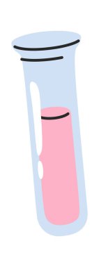 Test tüpü elle çizilmiş kimya laboratuvarı cam ekipmanları.