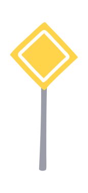 Sarı yol işareti Elmas şekilli karalama