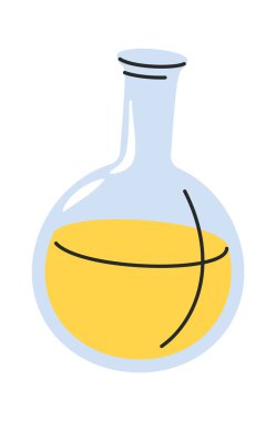 Kimyasal laboratuvar reaksiyonu cep şişesi el yapımı bilim karalaması.