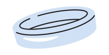 Laboratuvar kimyasal petri kabı elle çizilmiş bilim karalaması.