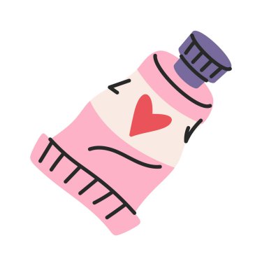 Yapıştırıcı tüp paket kabı elle çizilmiş öge