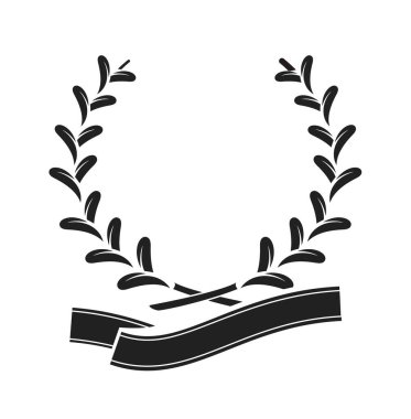 Siyah-beyaz kurdele desenli Laurel çelengi