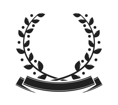 Dairesel çelenk defne çelengi tasarım elementi