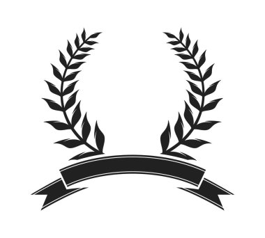 Siyah defne çelengi filiz çerçeve rozeti