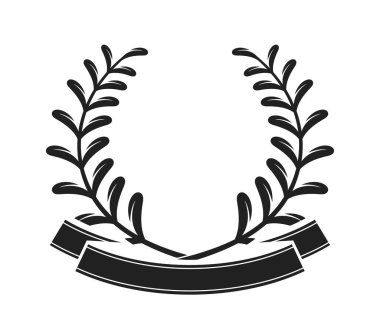 Heraldik defne çelengi dekore edilmiş kurdele tasviri ödülü