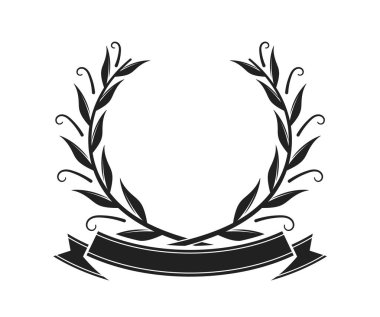 Zarif defne çelengi kalitesinde kupa tasarımı ögesi