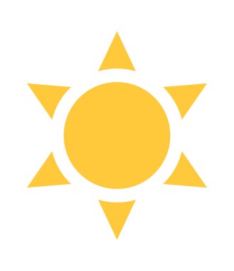 Sarı güneş parıltısı tasarım elementi geometrik şekil