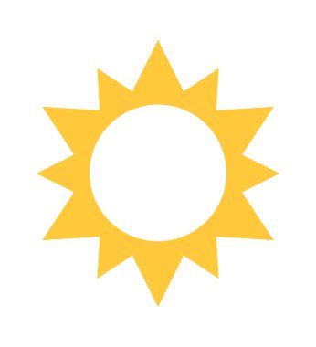 Moda sarı güneş logosu Basit element tasarımı