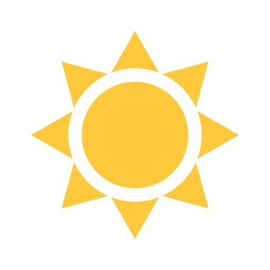 Modern basit sarı güneş işareti yaz sembolü