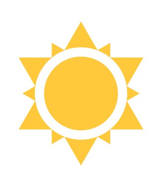 Sarı güneş geometrik şekil yaratıcı tasarım elementi