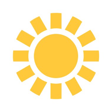 Sıcak sarı güneş modayı iklim nesnesi tasarımı