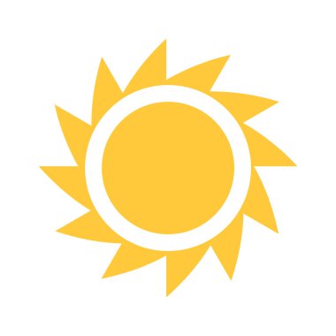 Sarı güneş titreşimli yaz sembolik tasarım elementi