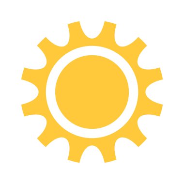 Sarı güneş yüksek sıcaklık derecesi tasarım elementi