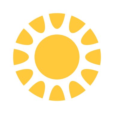 Sarı güneş logosu parlak sıcak tasarım elementi