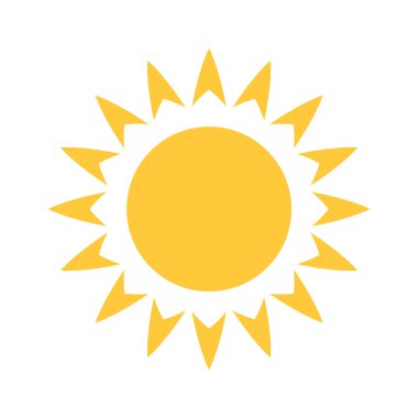 Sarı güneş sembolü parlak süs tasarımı elementi